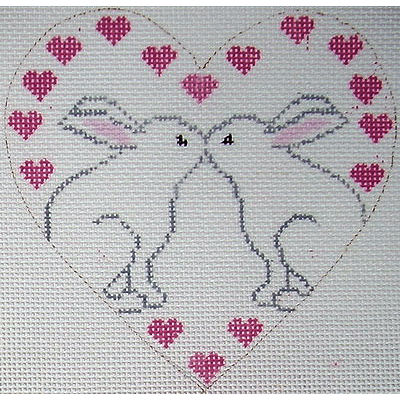 click here to view larger image of Kissing Bunnies (hand painted canvases)