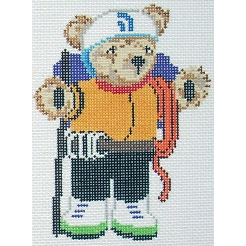 click here to view larger image of Hiking Teddy Bear (hand painted canvases)
