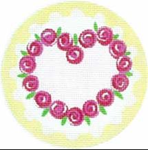 click here to view larger image of Floral Heart Ornament (hand painted canvases)