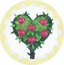 click here to view larger image of Floral Heart Ornament (hand painted canvases)