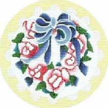 click here to view larger image of Floral Wreath Ornament (hand painted canvases)