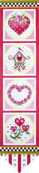 click here to view larger image of Rose Heart Banner (hand painted canvases)