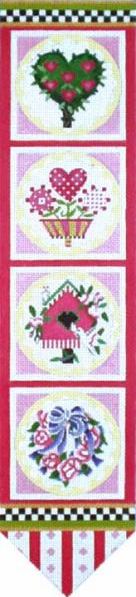 click here to view larger image of Heart Topiary Banner (hand painted canvases)