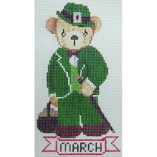 click here to view larger image of March Teddy Bear (hand painted canvases)
