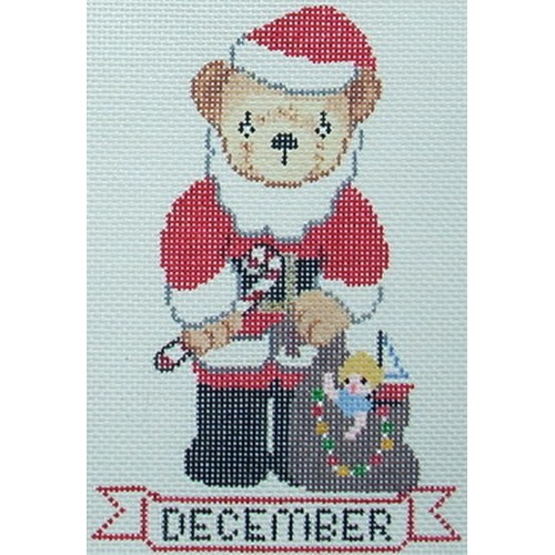 click here to view larger image of December Teddy Bear (hand painted canvases)