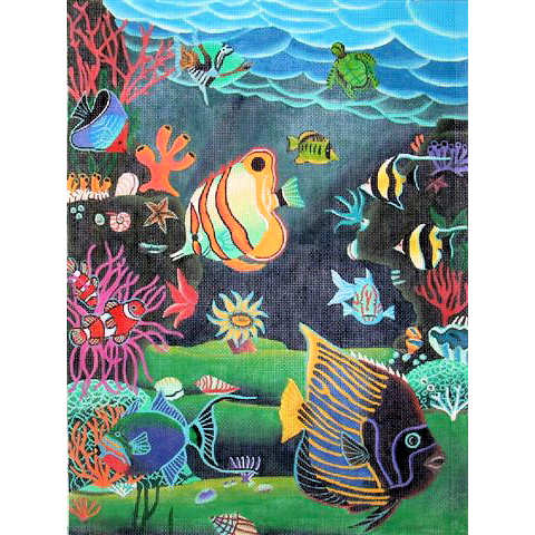 click here to view larger image of Reef Fish (hand painted canvases)