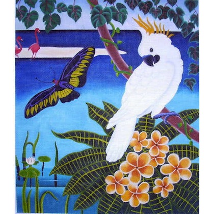 click here to view larger image of Cockatoo in Paradise (hand painted canvases)