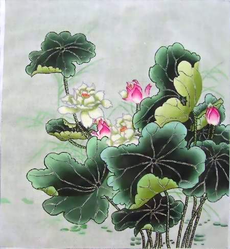 click here to view larger image of Lotus (hand painted canvases)