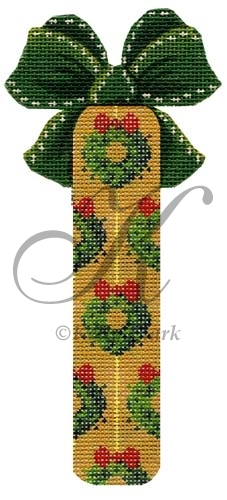 click here to view larger image of Wintergreen Wreath on a Stick (hand painted canvases)