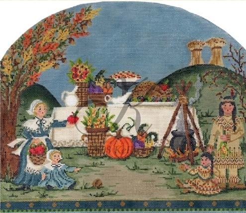 click here to view larger image of Harvest Table (hand painted canvases)