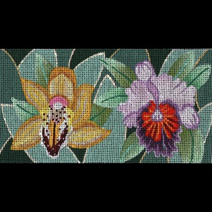click here to view larger image of Jeweled Orchids (hand painted canvases)
