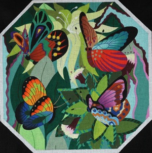 click here to view larger image of Jeweled Butterflies (hand painted canvases)