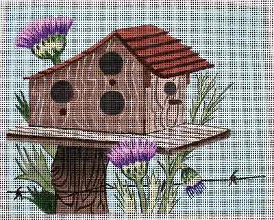 click here to view larger image of Thistle Birdhouse (hand painted canvases)