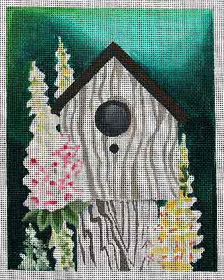 click here to view larger image of Foxglove Birdhouse (hand painted canvases)