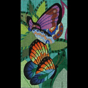 click here to view larger image of Jeweled Jungle Butterflies (hand painted canvases)