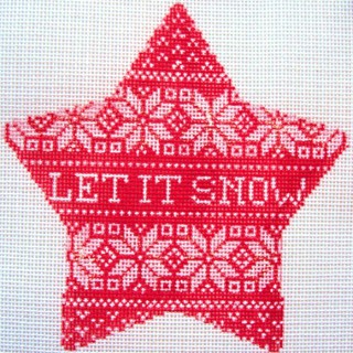 click here to view larger image of Nordic Let It Snow Xmas Star (hand painted canvases)
