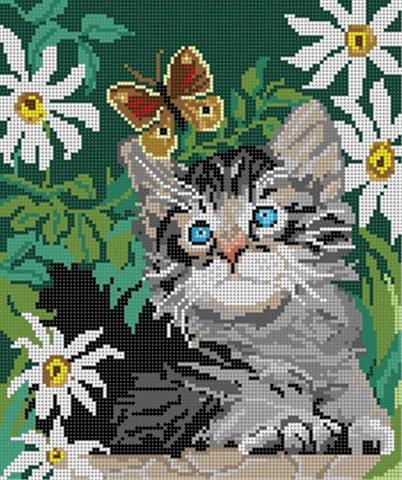 click here to view larger image of Kitten & Butterfly (hand painted canvases)