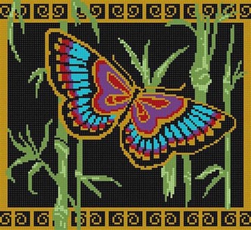 click here to view larger image of Oriental Butterfly (hand painted canvases)