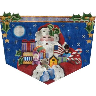 click here to view larger image of American Santa Stocking Cuff - 13ct (hand painted canvases)