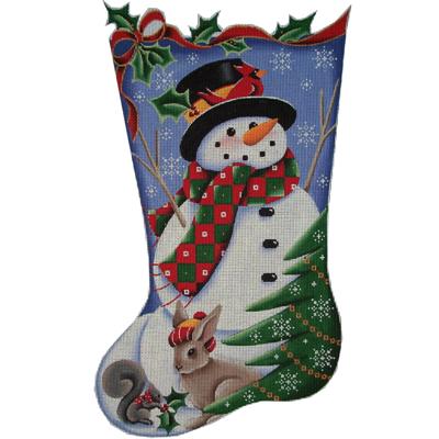 click here to view larger image of Forest Snowman Stocking - 18ct (hand painted canvases)