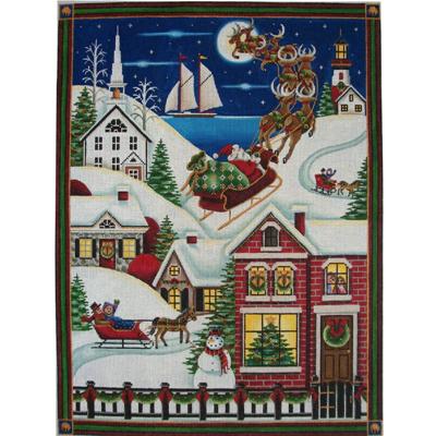 click here to view larger image of Christmas In The Village (hand painted canvases)