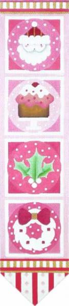 click here to view larger image of Pink Santa Banner (hand painted canvases)