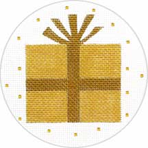 click here to view larger image of Gold Gift Ornament (hand painted canvases)