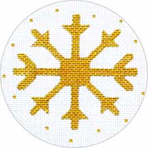 click here to view larger image of Gold Snowflake Ornament (hand painted canvases)