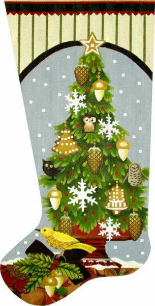 click here to view larger image of Wildwood Tree Stocking (hand painted canvases)