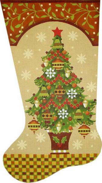 click here to view larger image of Plaid Table Tree Stocking (hand painted canvases)