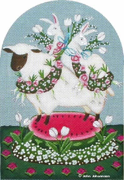 click here to view larger image of Bunny Lamb (hand painted canvases)