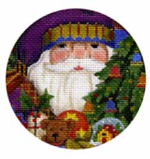 click here to view larger image of Fancy Santa Ornament (hand painted canvases)