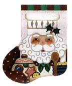 click here to view larger image of Cookie Claus Mini Sock (hand painted canvases)