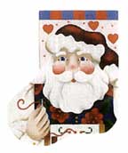 click here to view larger image of Stitcher Claus Mini Sock (hand painted canvases)