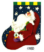 click here to view larger image of Magic Claus Mini Sock (hand painted canvases)