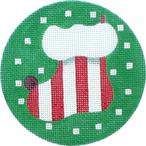click here to view larger image of Christmas Sock Ornament (hand painted canvases)
