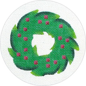 click here to view larger image of Christmas Wreath Ornament (hand painted canvases)
