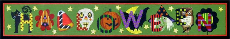 click here to view larger image of Halloween Banner/Bolster (hand painted canvases)