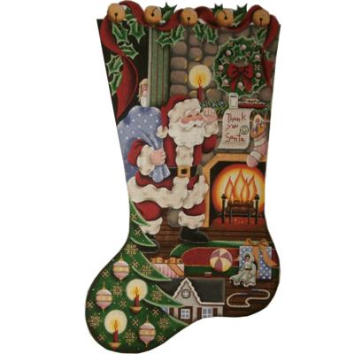 click here to view larger image of Thank You Santa Girl Stocking - 13ct (hand painted canvases)
