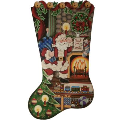 click here to view larger image of Thank You Santa Boy Stocking - 18ct (hand painted canvases)