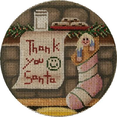 click here to view larger image of Thank You Santa Girl Ornament (hand painted canvases)