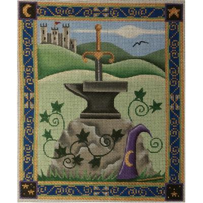 click here to view larger image of Sword and Stone (hand painted canvases)