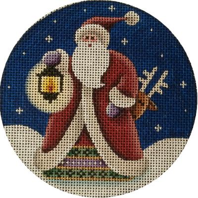 click here to view larger image of Santa's Lantern Ornament (hand painted canvases)