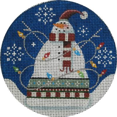 click here to view larger image of Glitzy Snowman Ornament (hand painted canvases)