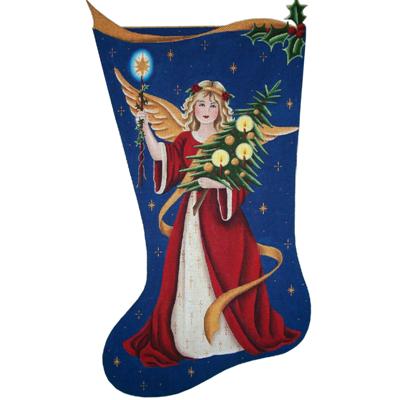 click here to view larger image of Victorian Angel Stocking - 18M (hand painted canvases)