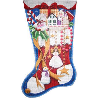 click here to view larger image of Girls Stocking - 18M (hand painted canvases)