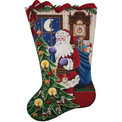 click here to view larger image of Christmas Time Stocking - 13M (hand painted canvases)