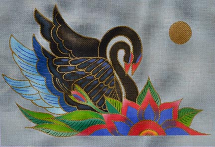 click here to view larger image of Black Swans (hand painted canvases)