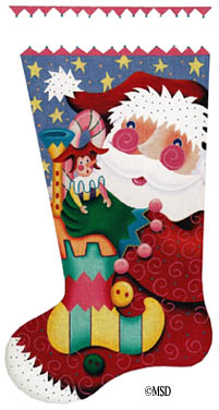 click here to view larger image of Filling the  Stocking (hand painted canvases)