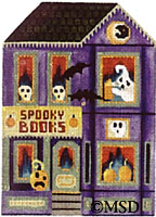 click here to view larger image of Spooky Books Shop - Halloween Town (hand painted canvases)